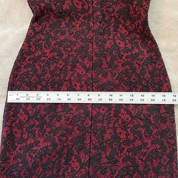 NWT MICHAEL KORS Lace Jacquard Dress Bodycon Size 2 Black Red Sexy Contemporary - Picture 14 of 15